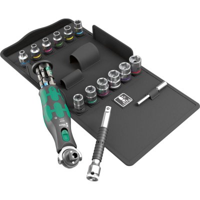 Sada ráčen se zásobníkem 3/8" Zyklop Pocket 27 ks Wera
