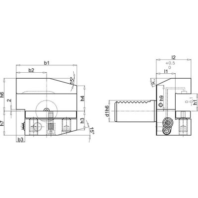 VDI držák DIN69880 B4A-50x25x44 - obrázek