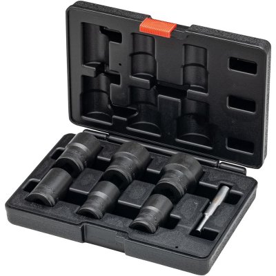 Sada vytahovačů šroubů spirálově drážkovaný 1/2" s vyrážečem 7 ks 21-32mm v kufříku