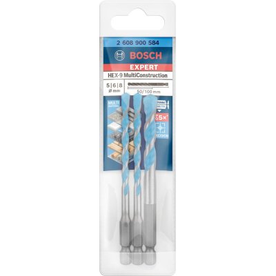 Sada příklepových vrtáků HEX-9 3 ks 5/6/8 mm EXPERT Bosch