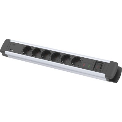 Zásuvková lišta, s 6 zásuvkami H05VV-F3G1,5 1,6m s USB FORTIS