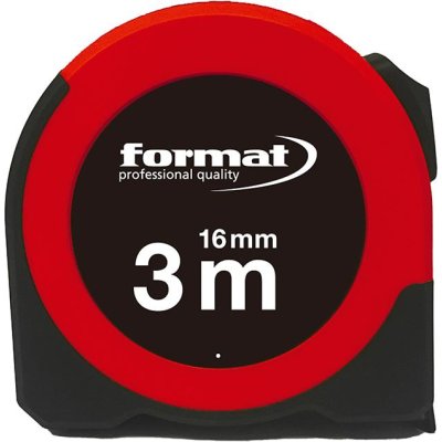 Kapesní svinovací metr 3 m x 16 mm, bílý, průzor FORMAT