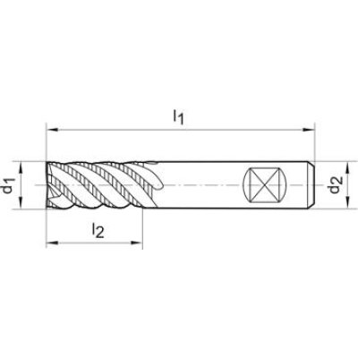 Hrubovací fréza VHM 4mm Z3 TiAlN HB Typ HR Werksnorm FORMAT - obrázek