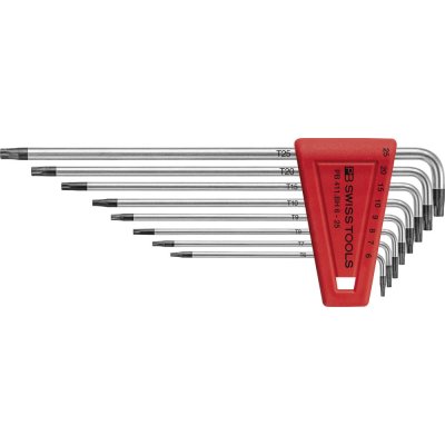 Sada úhlových šroubováků Sada v plastovém držáku 8 ks T6-T25 otvor PB Swiss Tools