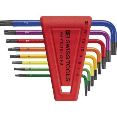 Sada úhlových šroubováků Sada v plastovém držáku 8 ks T6-T25 Rainbow PB Swiss Tools
