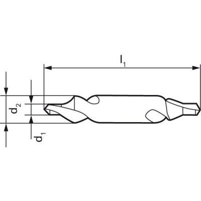 Středící vrták bez pl. DIN333 LH R HSS 2,4 mm Gühring