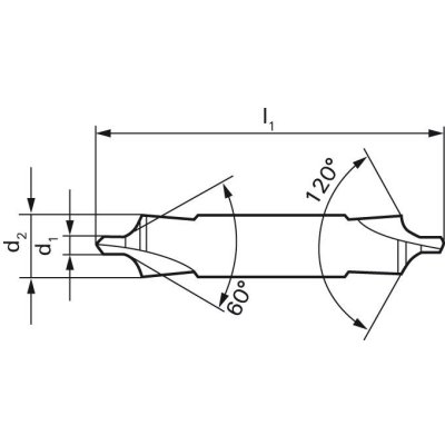 Středicí vrták DIN333 HSS 60°/120° 5,0mm GÜHRING - pre221872.jpg