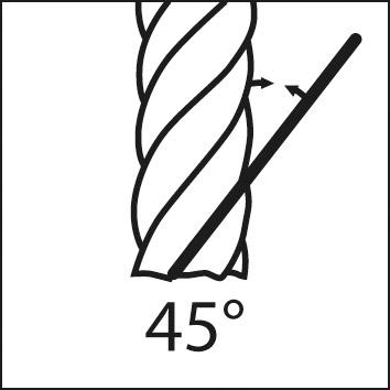 Stopková fréza dlouhá tvrdokov AlTiN+ Z3 45° stopka HB 10,0mm FORTIS - obrázek